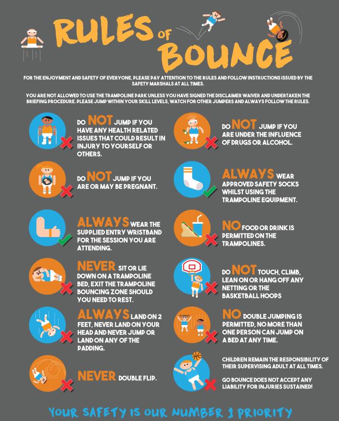 Go Bounce Extreme Trampoline Park Park Rules Go Bounce Extreme